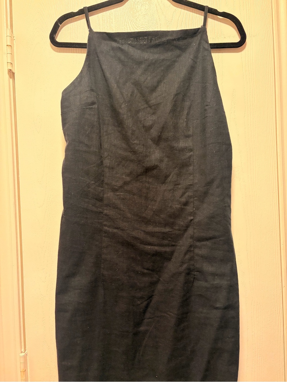 Abercrombie & Fitch Black Midi Slip Dress with Spaghetti Straps